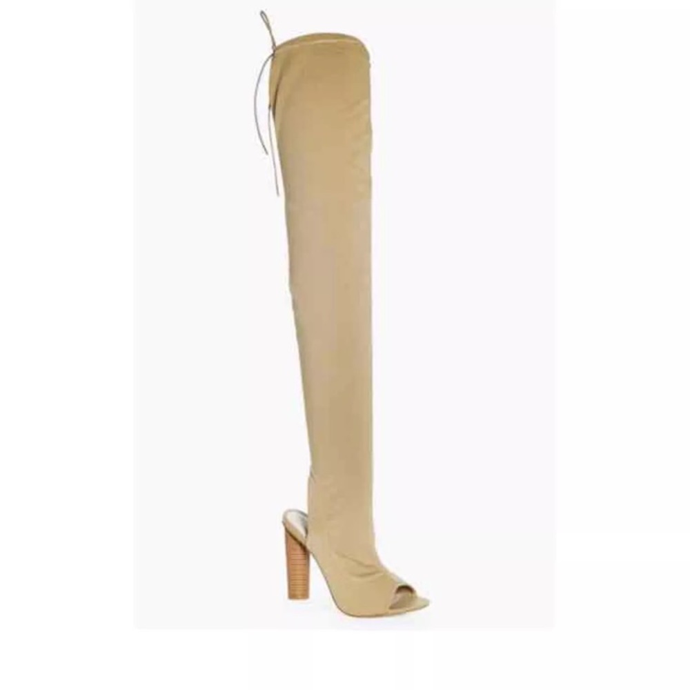 Thigh high boot heels